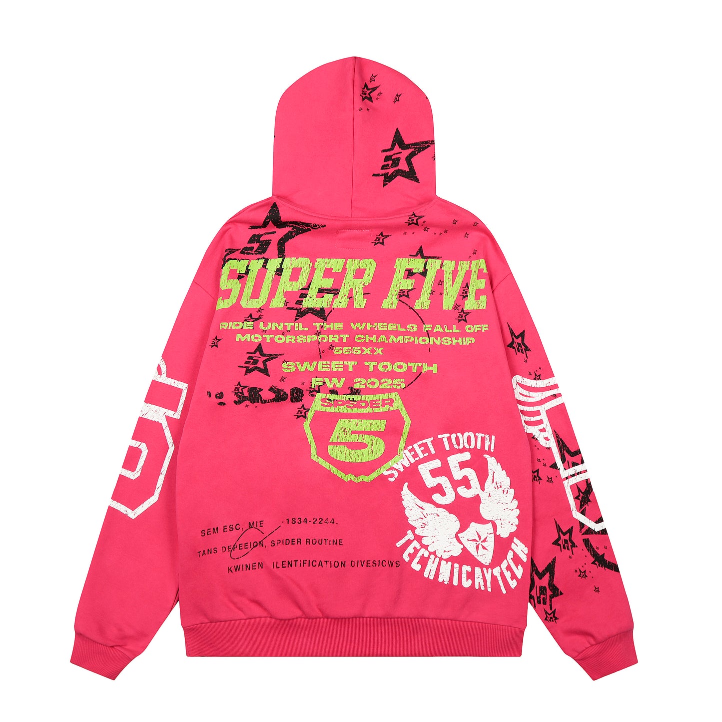 Sp5der Stencil Hoodie Pink