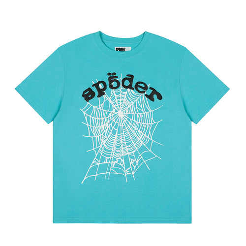 Sp5der OG Web Shirt Aqua Blue