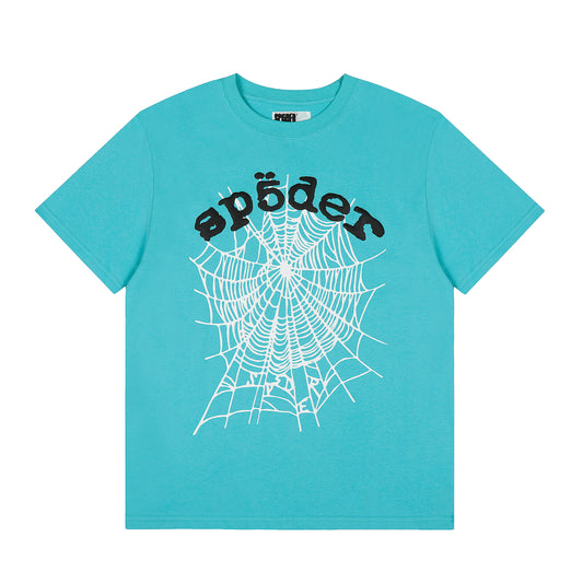 Sp5der OG Web Shirt Aqua Blue