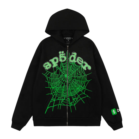 Sp5der Cashapp Zip-Up Hoodie