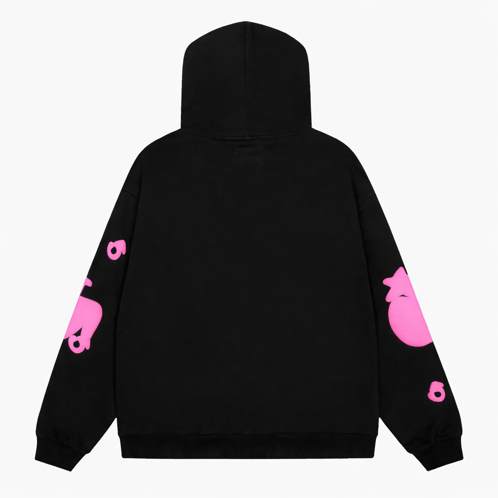 SP5DER ANGEL NUMBER BELUGA HOODIE 'BLACK'
